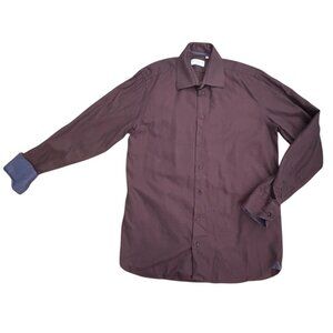 Sebastien James Collection Mens Button Front Shirt-Brown-Medium-GUC
